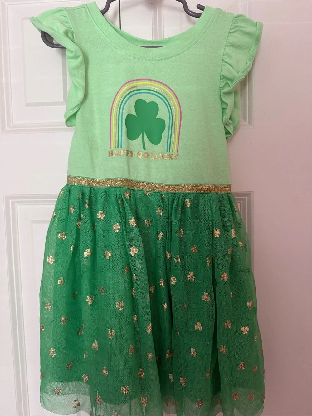 Green 'Happy Go Lucky' Shamrock Tulle Dress